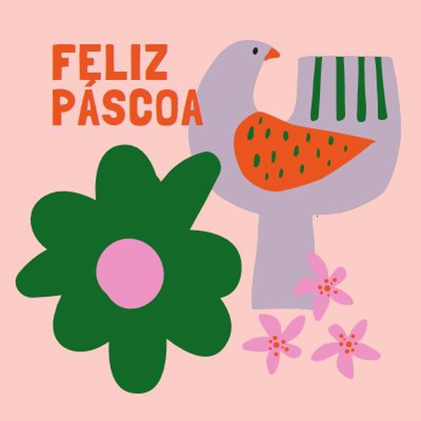 Feliz Páscoa pink whimsical-color-block