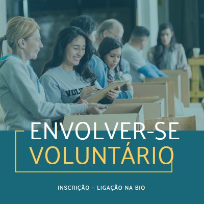 Vamos aplaudir os voluntários blue modern-simple