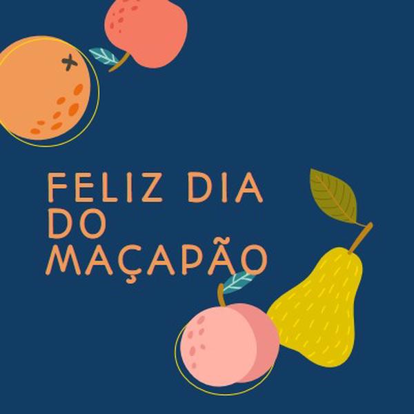Feliz Dia do Maçapão blue whimsical-line