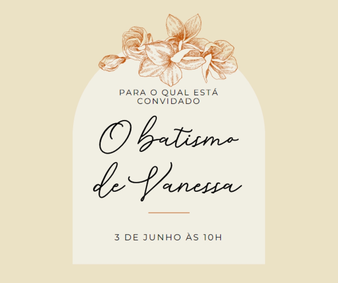 Convite para o batismo yellow vintage-botanical