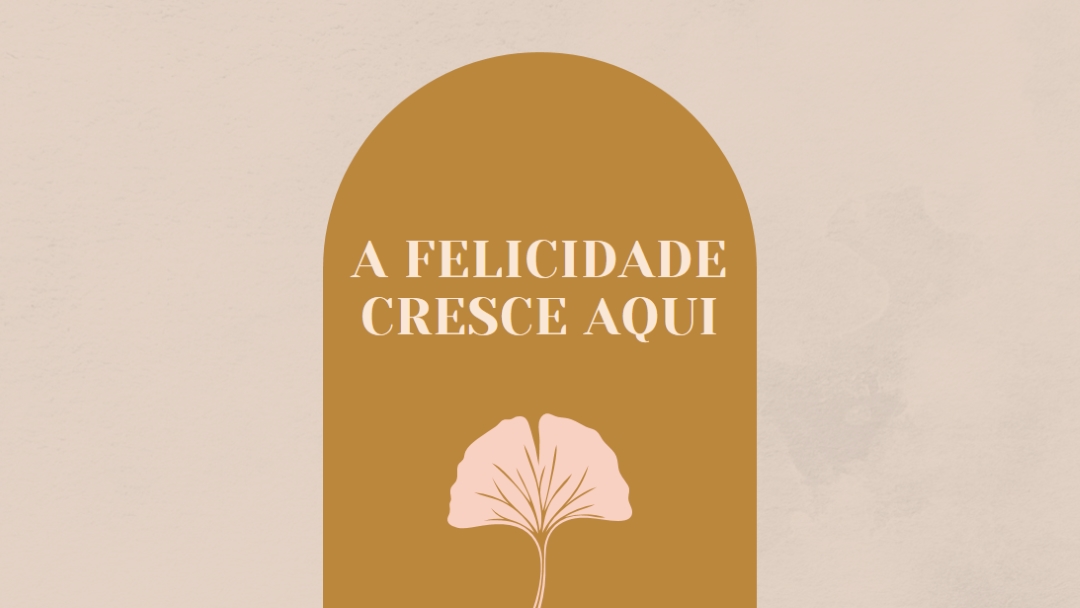 A felicidade cresce aqui gray organic-boho