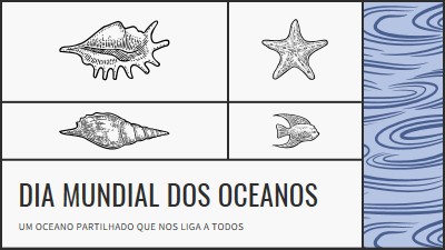 Feliz Dia dos Oceanos do Mundo white vintage-retro