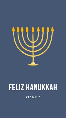 Hanukkah Sameach blue modern-simple