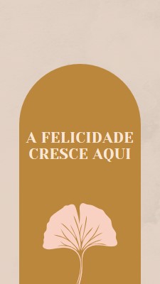 A felicidade cresce aqui gray organic-boho