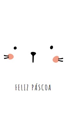 Feliz Páscoa, coelhinho white whimsical-line