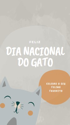 Feliz Dia Nacional do Gato gray organic-simple