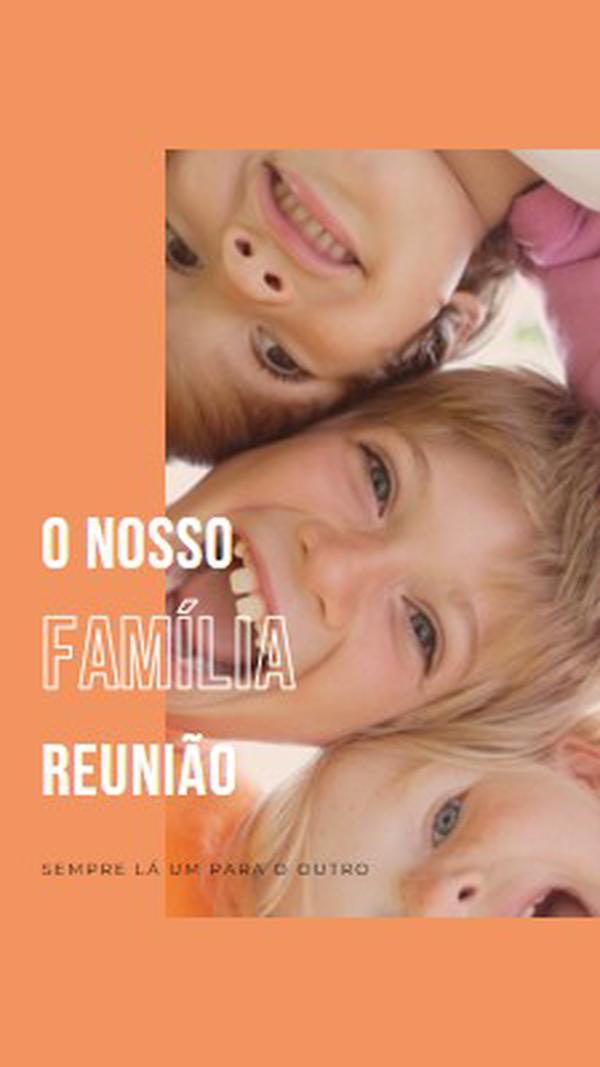 Diversão em família orange modern-bold