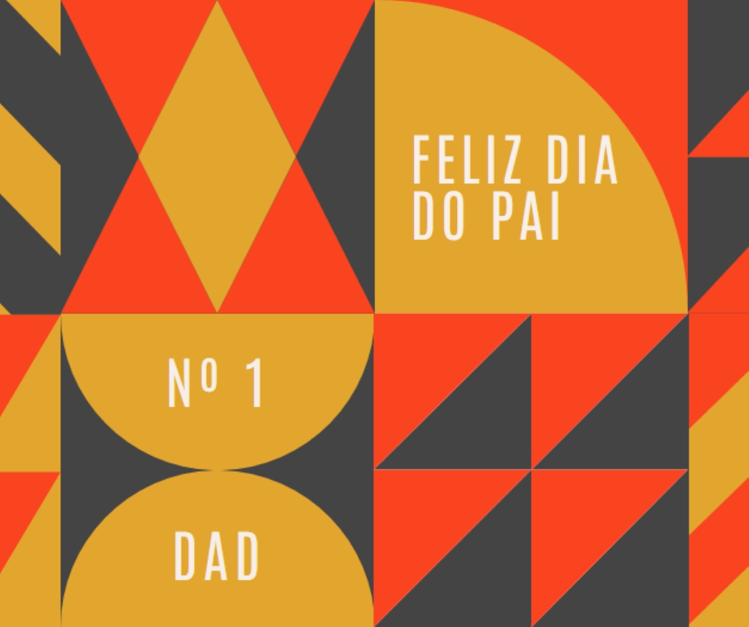 Pai número um orange modern-geometric-&-linear