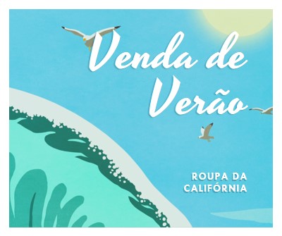 Anúncio de venda de verão blue vintage-retro