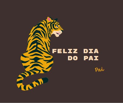 Feliz Dia dos Pais, pai brown whimsical-color-block