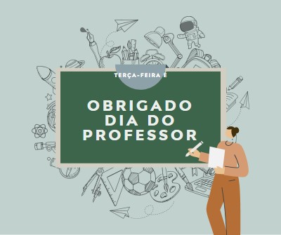 Grato pelos professores green modern-color-block