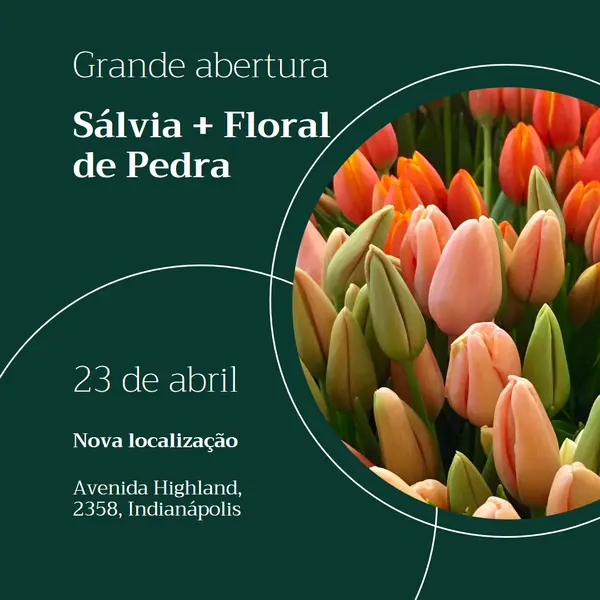 Grande abertura da boutique floral green modern-simple