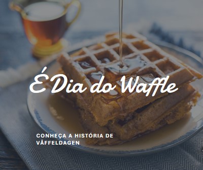 É Dia do Waffle blue modern-simple