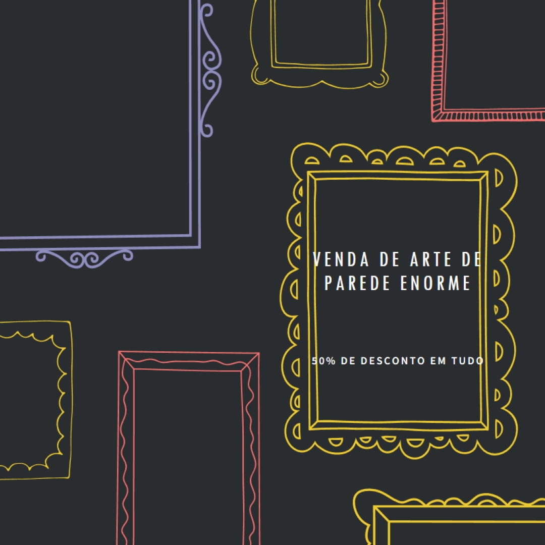 Venda de arte de parede enorme black whimsical-line