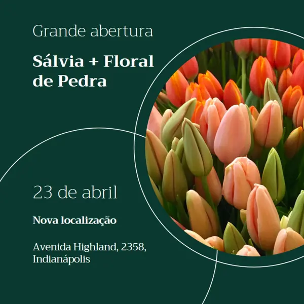 Grande abertura da boutique floral green modern-simple