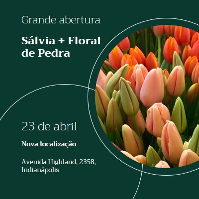 Grande abertura da boutique floral green modern-simple