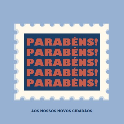 Parabéns aos nossos novos cidadãos blue modern-simple