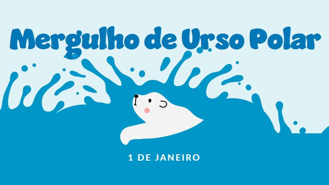 Feliz Dia do Mergulho do Urso Polar blue whimsical-color-block