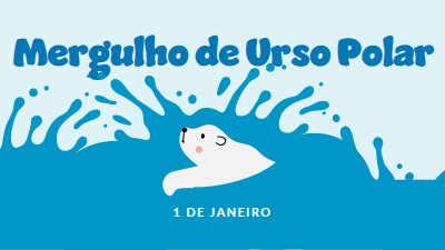 Feliz Dia do Mergulho do Urso Polar blue whimsical-color-block