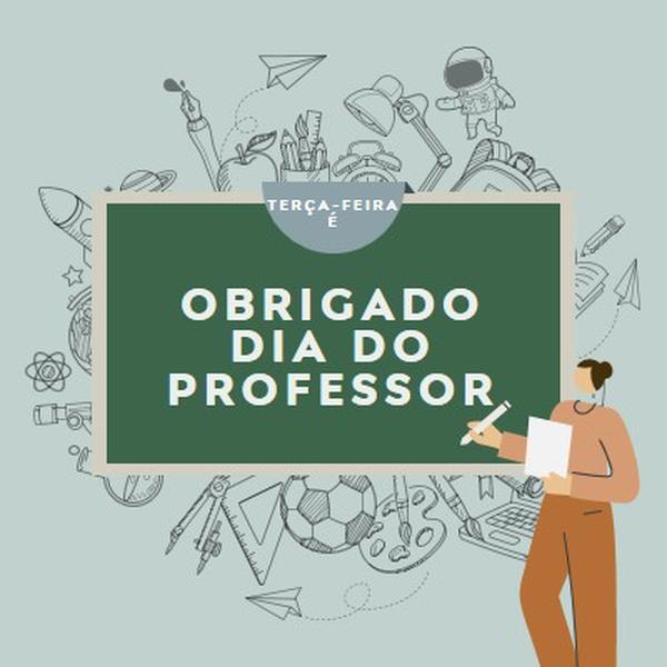 Grato pelos professores green modern-color-block