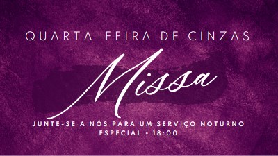 Missa de Quarta-feira de Cinzas purple modern-simple