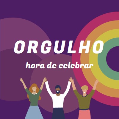 Celebrar o Orgulho purple modern-bold