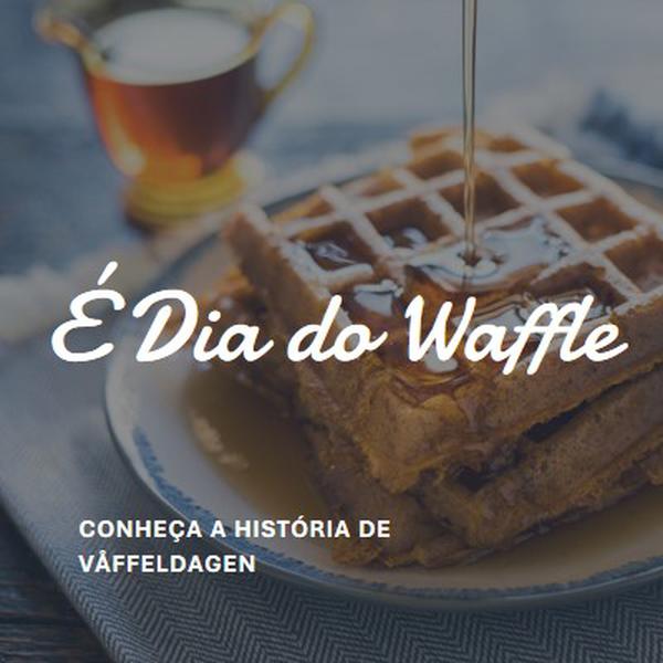 É Dia do Waffle blue modern-simple