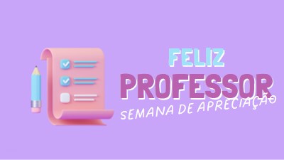 Semana de Apreciação do Professor purple whimsical-color-block