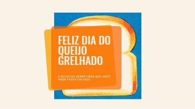 Feliz Dia do Queijo Grelhado orange modern-bold