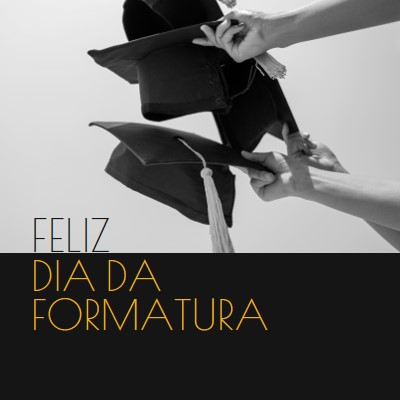 Feliz dia de formatura black modern-simple