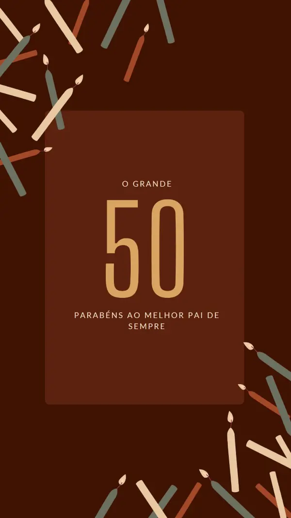 Feliz 50º aniversário brown modern-simple