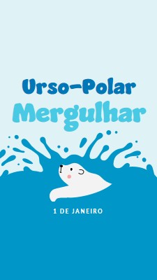 Feliz Dia do Mergulho do Urso Polar blue whimsical-color-block