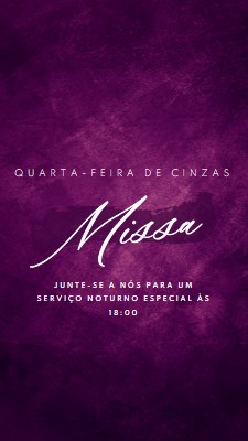 Missa de Quarta-feira de Cinzas purple modern-simple