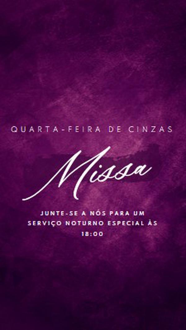 Missa de Quarta-feira de Cinzas purple modern-simple