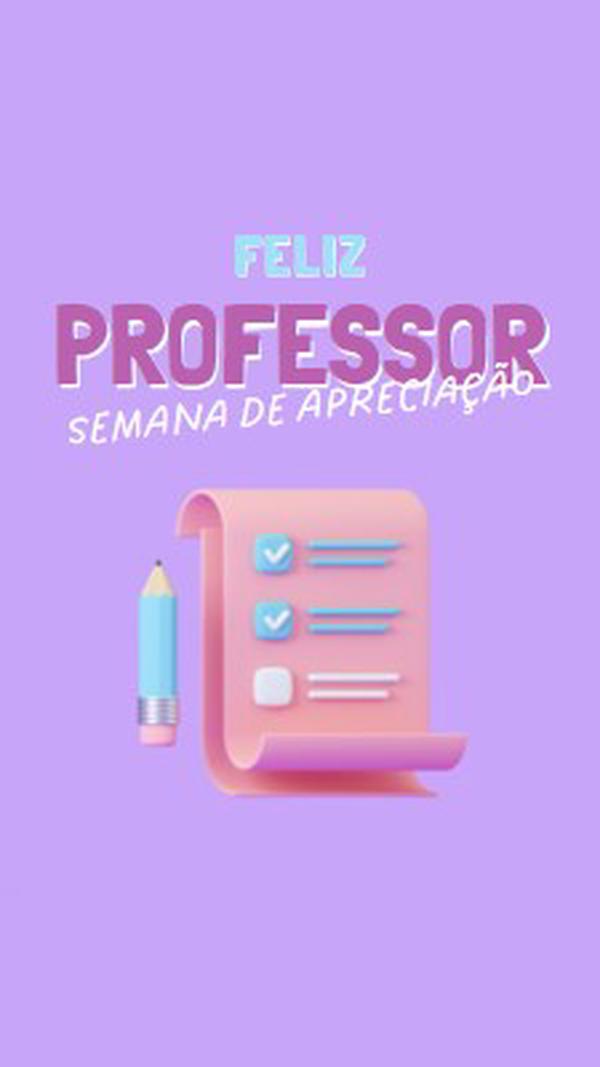 Semana de Apreciação do Professor purple whimsical-color-block