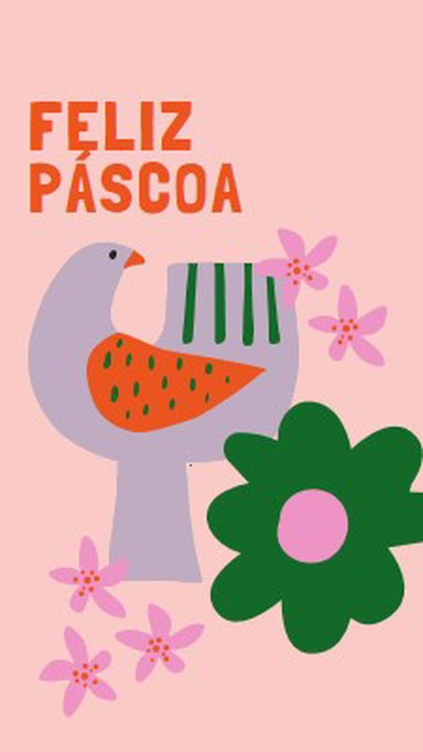 Feliz Páscoa pink whimsical-color-block