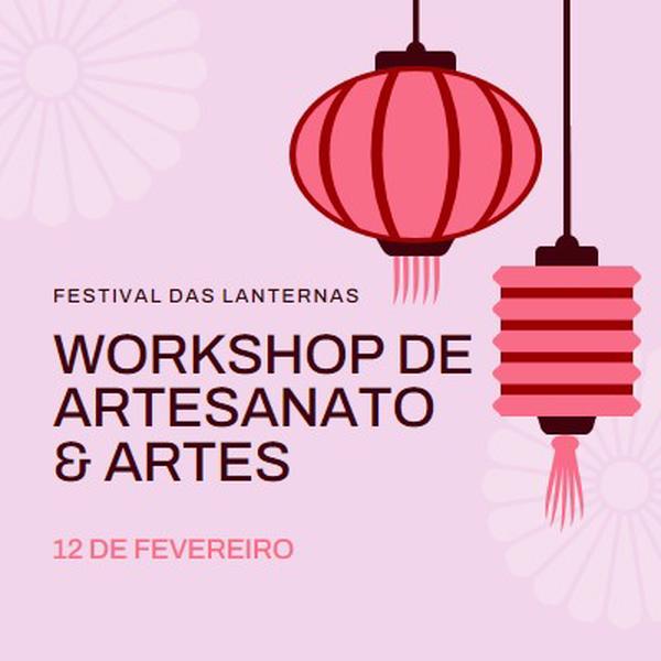 Workshop do Festival das Lanternas pink modern,whimsical,graphics,minimal,bold,typographic