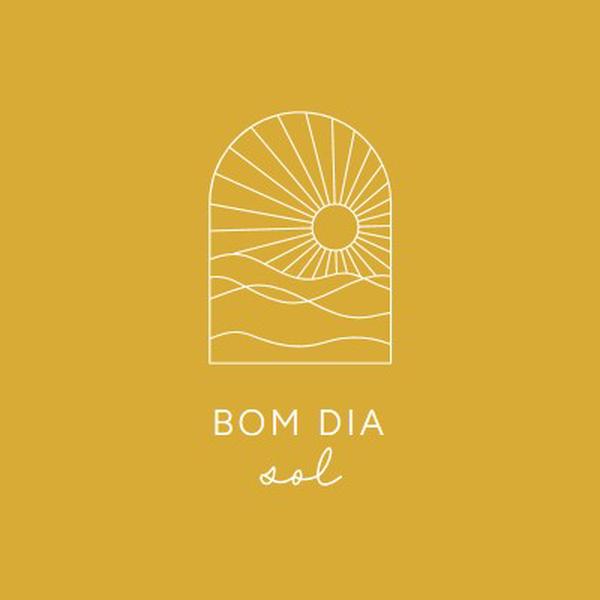 Bom dia, sol yellow modern,minimal,lines,simple,waves,sun