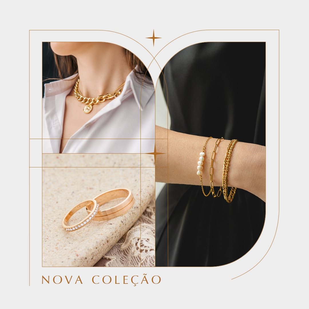 Nova coleção de joias brown photographic,minimal,collage,line,frame,classic