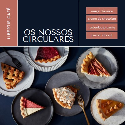 Desfrute das nossas tortas blue simple,classic,organized