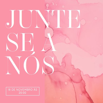 Junte-se a nós para um evento pink elegant,clean,watercolor,classic,simple,minimal