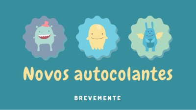 Novos autocolantes disponíveis em breve blue whimsical-color-block