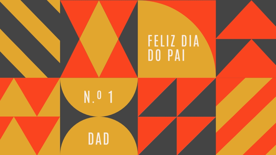 Pai número um orange modern-geometric-&-linear