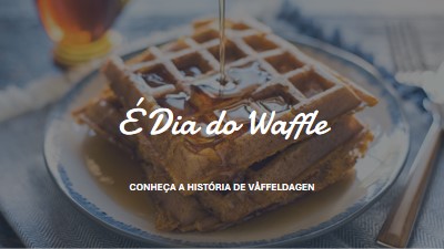 É Dia do Waffle blue modern-simple