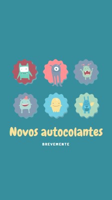 Novos autocolantes disponíveis em breve blue whimsical-color-block