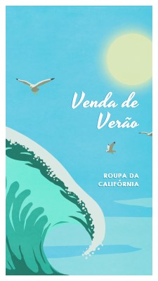 Anúncio de venda de verão blue vintage-retro