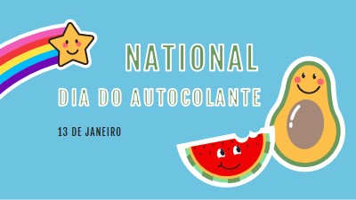 Feliz Dia Nacional do Autocolante blue whimsical-color-block