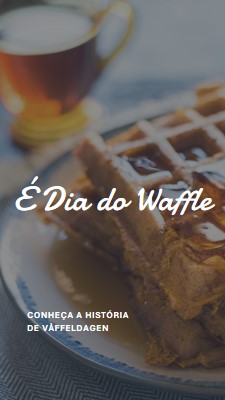 É Dia do Waffle blue modern-simple