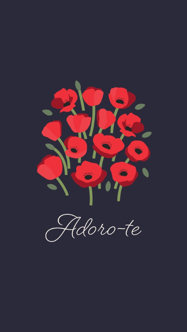 Adoro-te black whimsical-line
