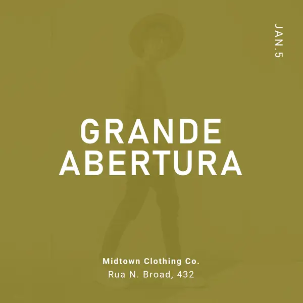 Grande abertura da loja de roupa green modern-bold